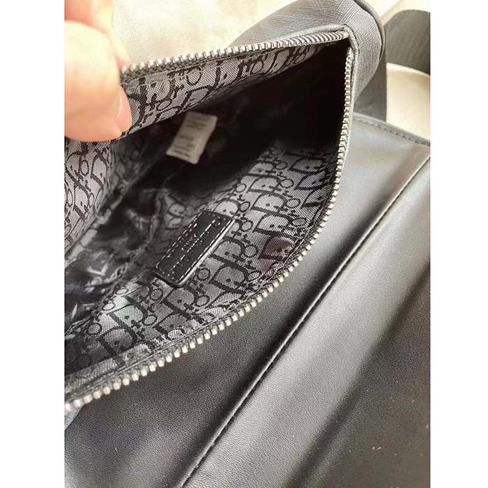 dior unisex cd saddle bag black cd Di*m*nd canvas smooth calfskin