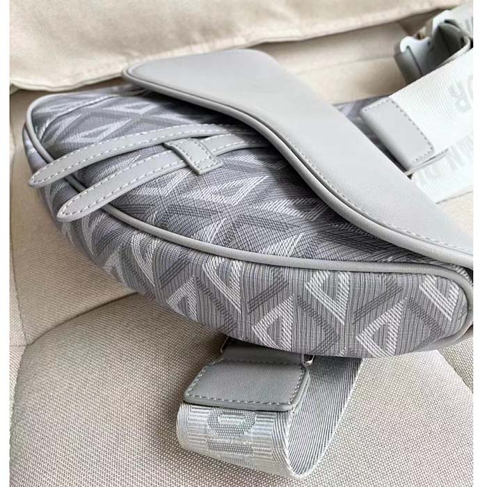 dior unisex cd saddle bag dior gray cd Di*m*nd canvas smooth calfskin