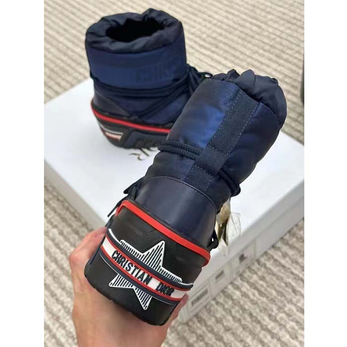 Dior Women CD DiorAlps Snow Boot Deep Blue Navy Mizza Shiny Nylon