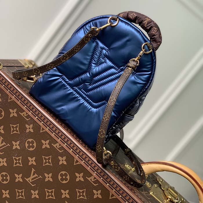 Louis Vuitton LV Unisex Pillow Palm Springs Mini Backpack Navy Blue Recycled Metallic Nylon
