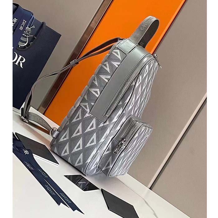 dior unisex cd mini rider sling bag dior gray cd Di*m*nd canvas