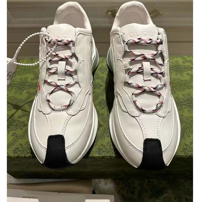 G*u*i unisex gg run sneaker white leather blue mid heel red interlocking g 6 cm heel
