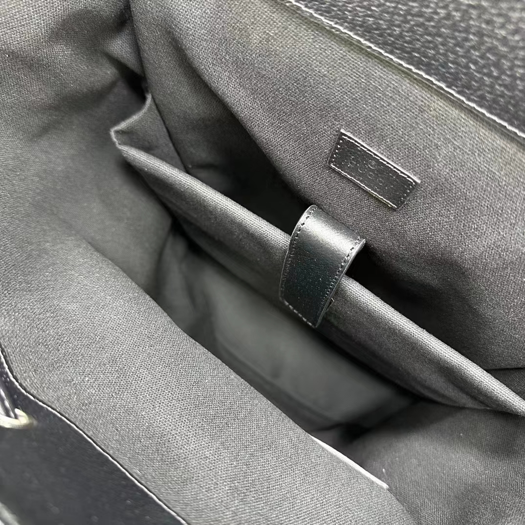 G*u*i unisex jumbo gg backpack black canvas leather cotton linen