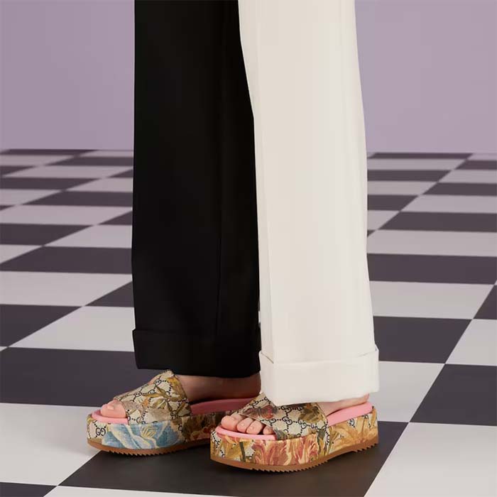 G*u*i unisex online exclusive flora sandal multicolor gg supreme flora print canvas