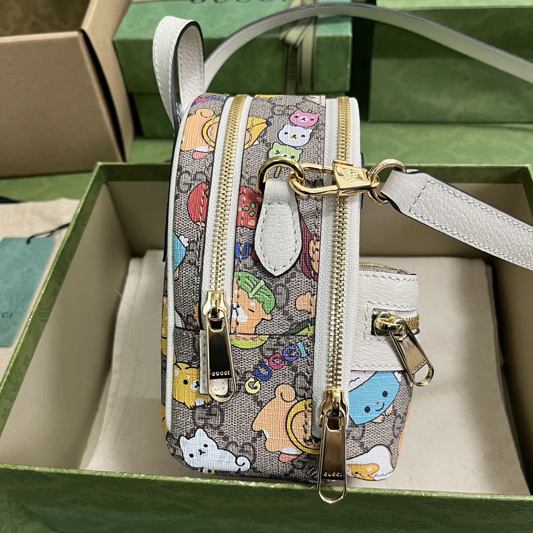 G*u*i unisex animal print multi-function bag beige ebony gg supreme canvas