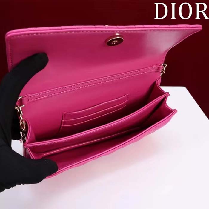 Dior Women CD Miss Dior Mini Bag Rani Pink Cannage Lambskin