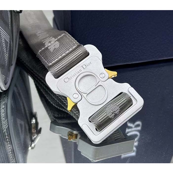 dior unisex cd lingot pouch gray cd Di*m*nd canvas smooth calfskin