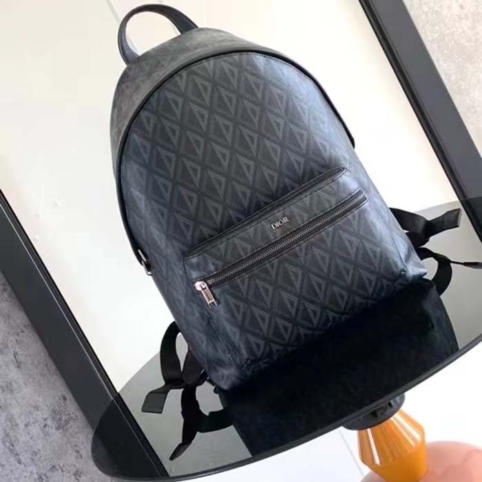 dior unisex rider backpack black cd Di*m*nd canvas smooth calfskin