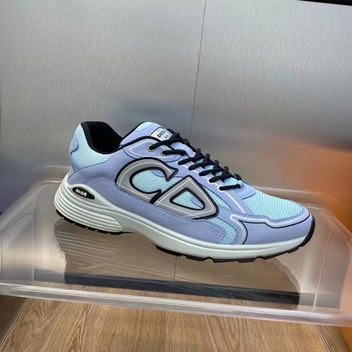 Dior Unisex Shoes CD B30 Sneaker Blue Mesh Technical Fabric
