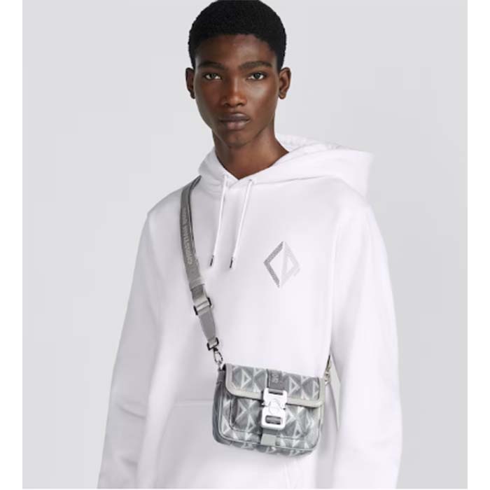 dior unisex mini hit the road bag gray cd Di*m*nd canvas