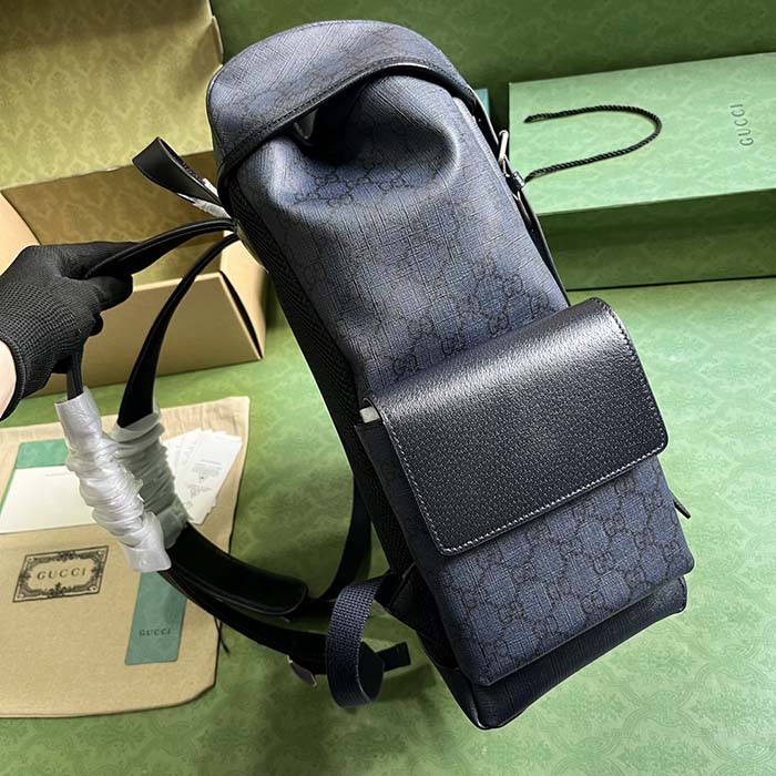 G*u*i unisex ophidia gg medium backpack blue black gg supreme canvas double g