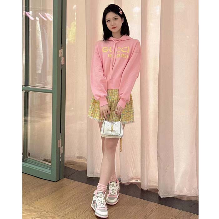 G*u*i women gg hooded sweatshirt embroidery firenze 1921 drawstring closure dropped shoulder long sleeves
