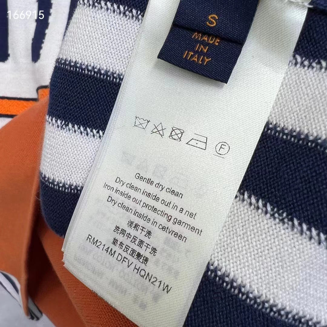 Louis Vuitton LV Women Short-Sleeved Cotton T-Shirt Orange Regular Fit Vuitton Jacquard Signature