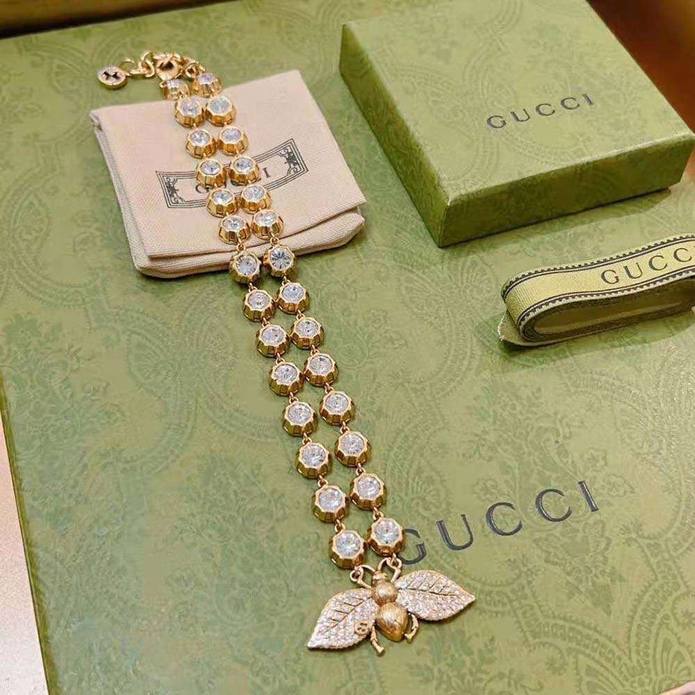 G*u*i women bee necklace with crystals