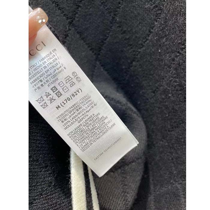 G*u*i women gg extra fine wool piquet dress crewneck short sleeves two front pockets