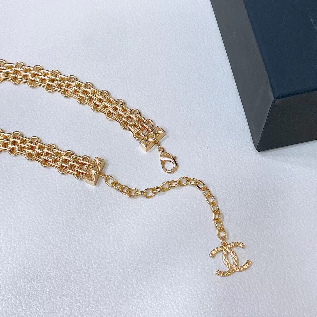 Chanel Women CC Chain Belt Metal Dark Gold