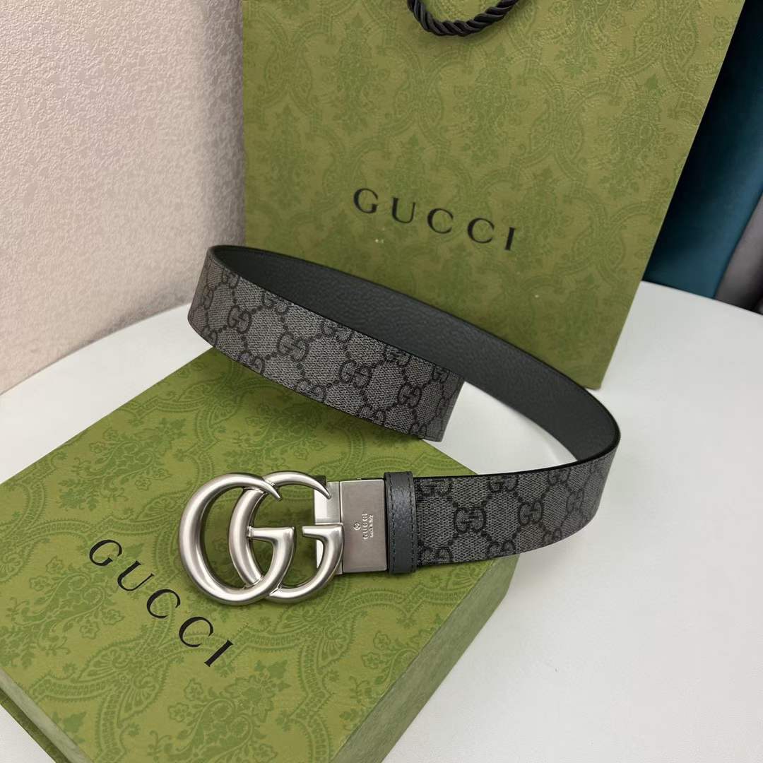 G*u*i unisex gg marmont reversible belt double g buckle 3.8 cm width