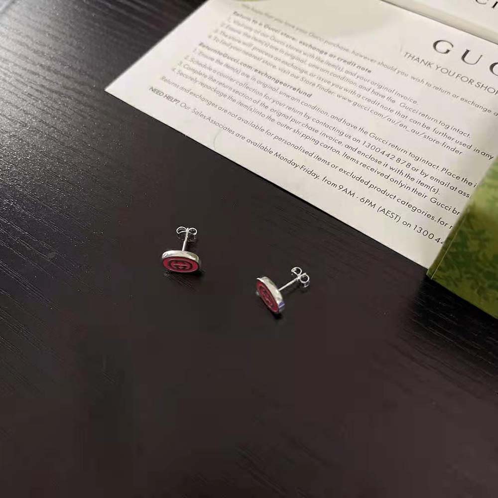 G*u*i women interlocking g enamel earrings