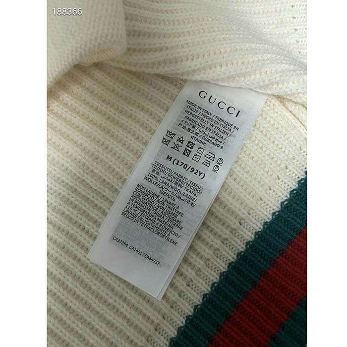 G*u*i women rib stitch wool cardigan web fixed hood drawstring dropped shoulder long sleeves