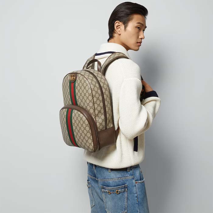 G*u*i unisex ophidia gg backpack beige ebony gg supreme canvas double g style ‎779901 fabyy 9744