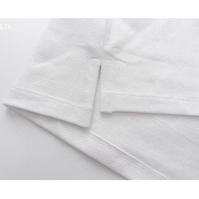 G*u*i men cotton piquet polo interlocking g white side vents short sleeves