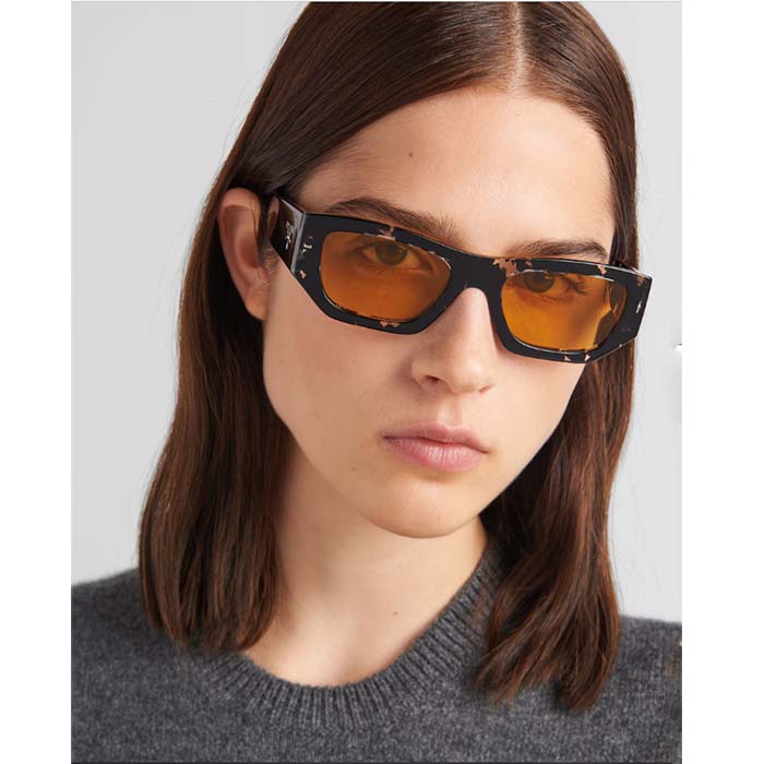 Prada Unisex Sunglasses Prada Logo Frame Compatible Graduated Lenses Standard Fit