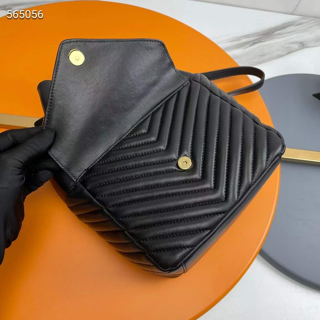 Saint Laurent YSL Women Joe Backpack Lambskin Black Leather