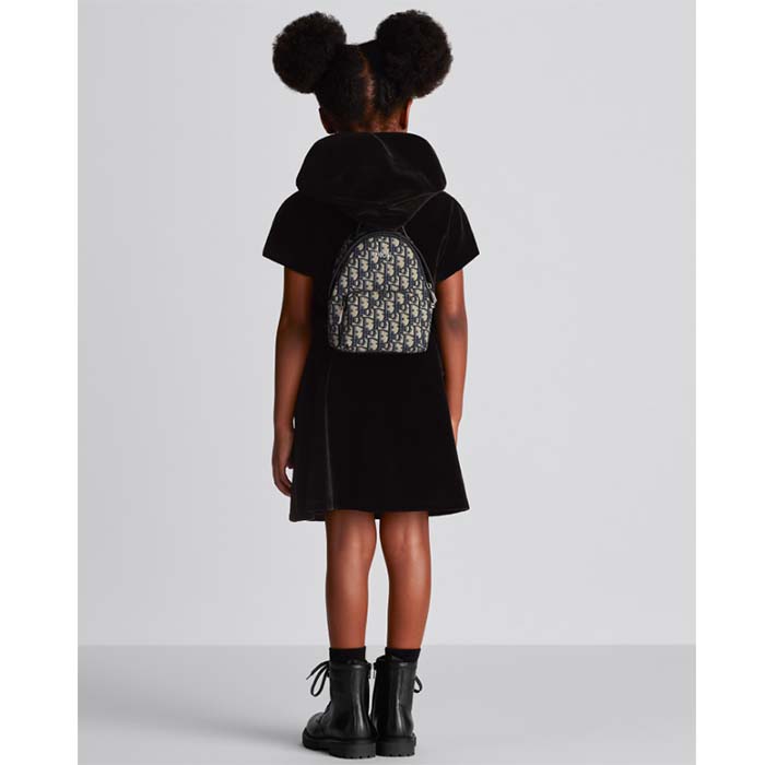 Dior Unisex CD Kids’ Mini Rider Backpack Beige Black Dior Oblique Jacquard