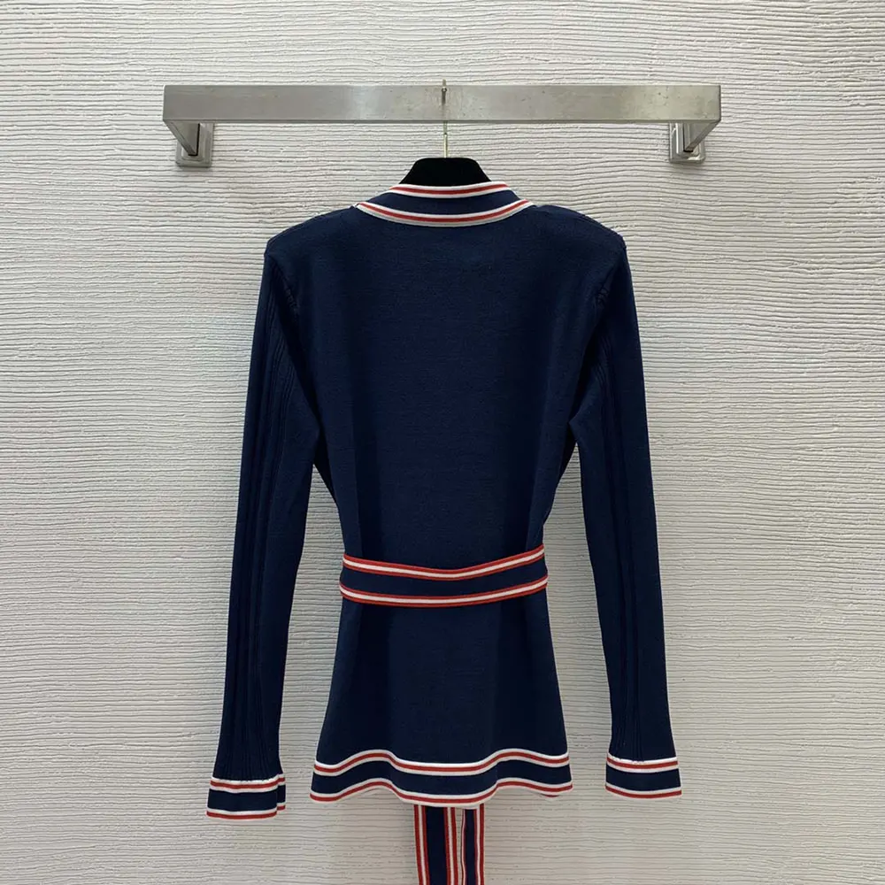 G*u*i women self tie cardigan with striped trim 691714xkd264915