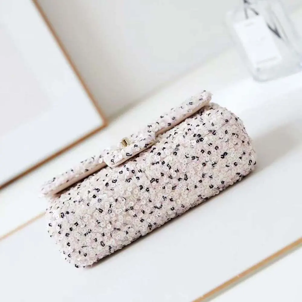 Chanel Women Evening Bag Sequins Gold Tone Metal AS4298