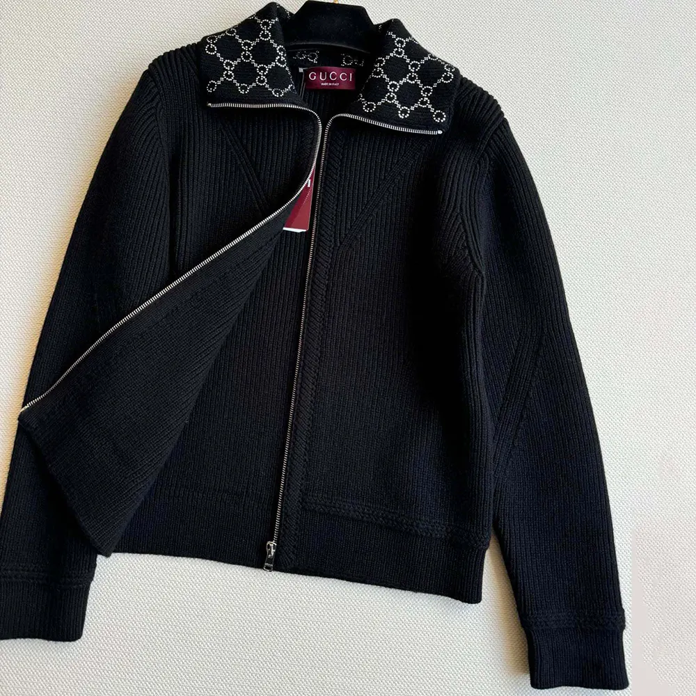 G*u*i men wool top with gg embroidery 794117xkd7y1043