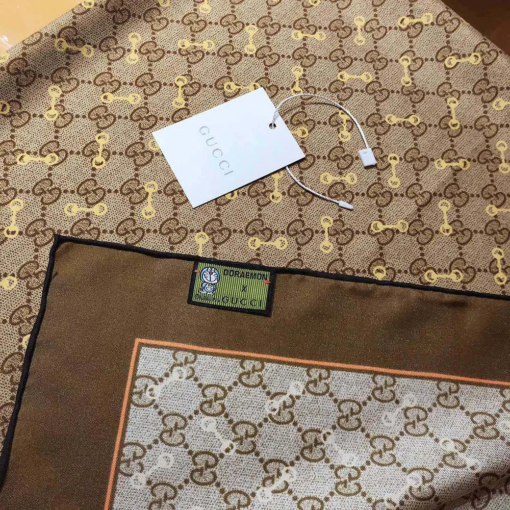 G*u*i unisex gg print with horsebits silk scarf-beige 6625763g0012276