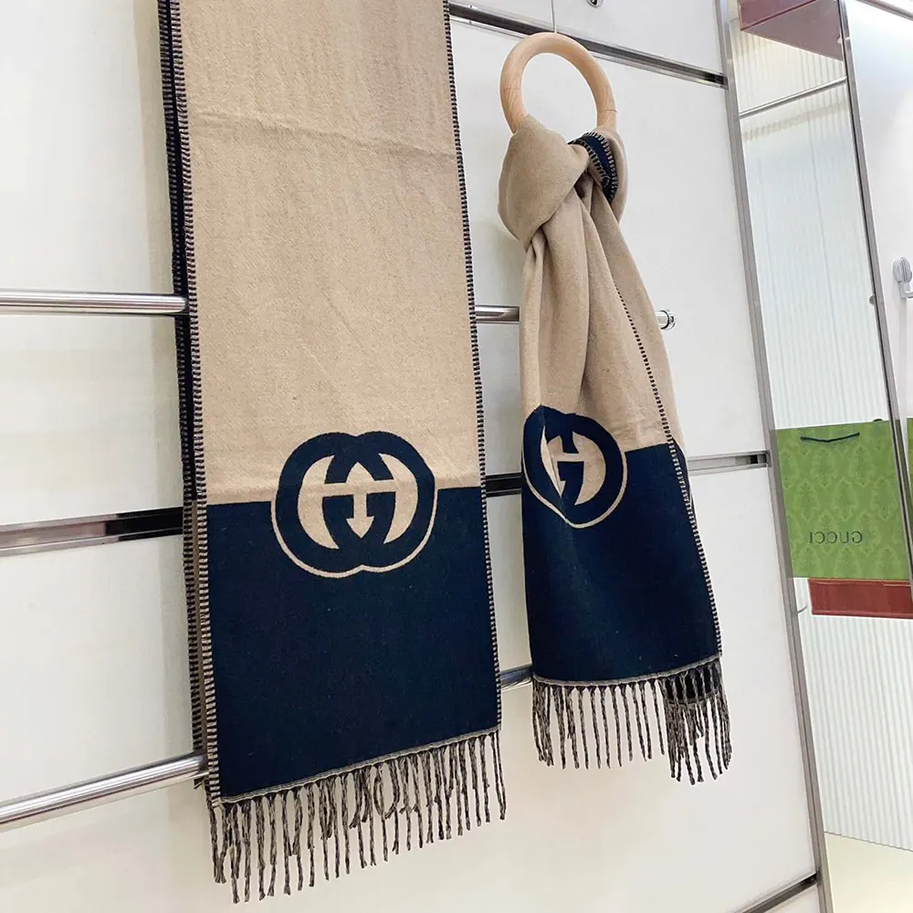 G*u*i unisex wool with interlocking g scarf-beige 7154974gaaa1079