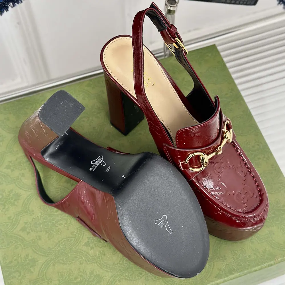 G*u*i women horsebit platform loafer slingback 805308aad4u6207