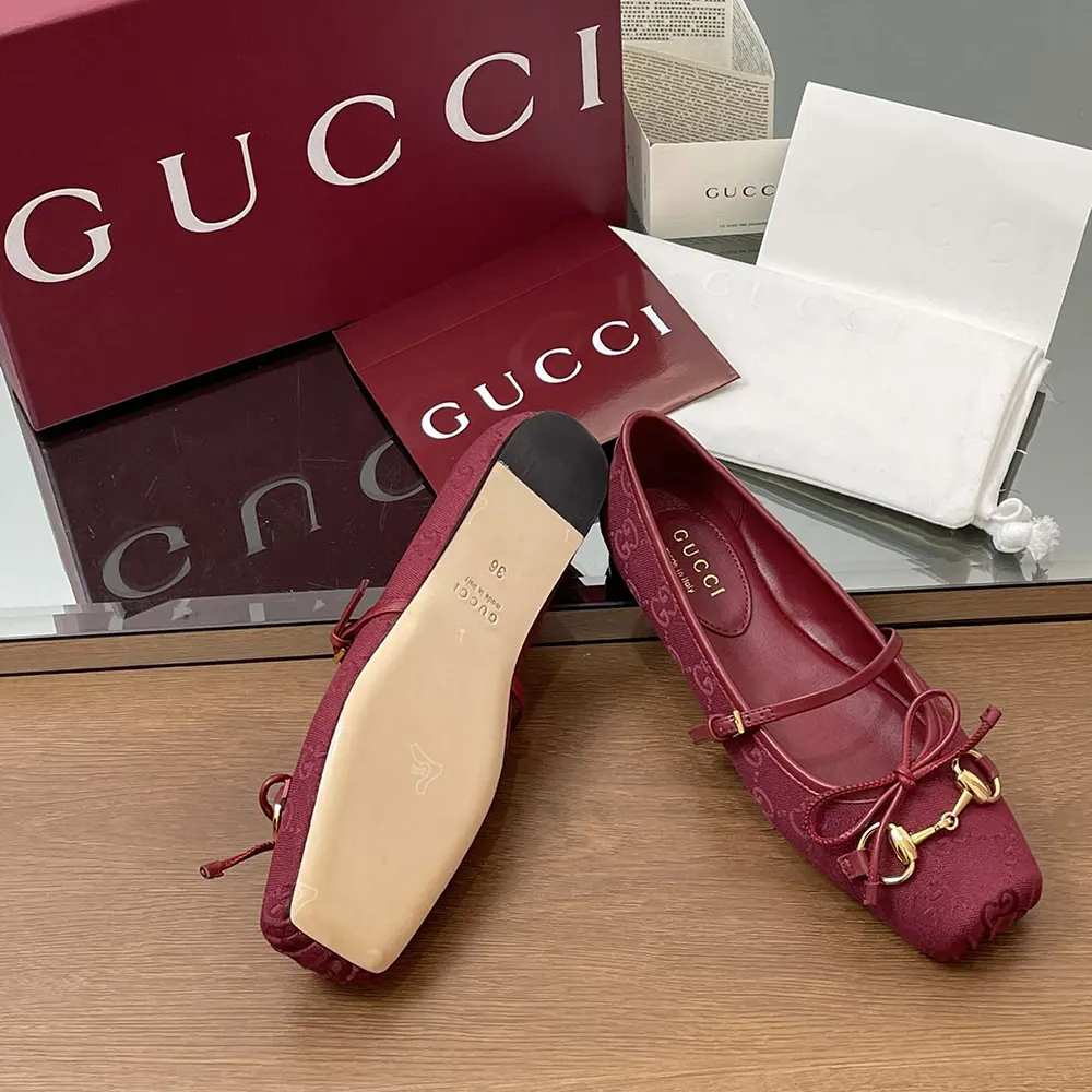 G*u*i women horsebit ballet flat-red ‎821220fad8f8546