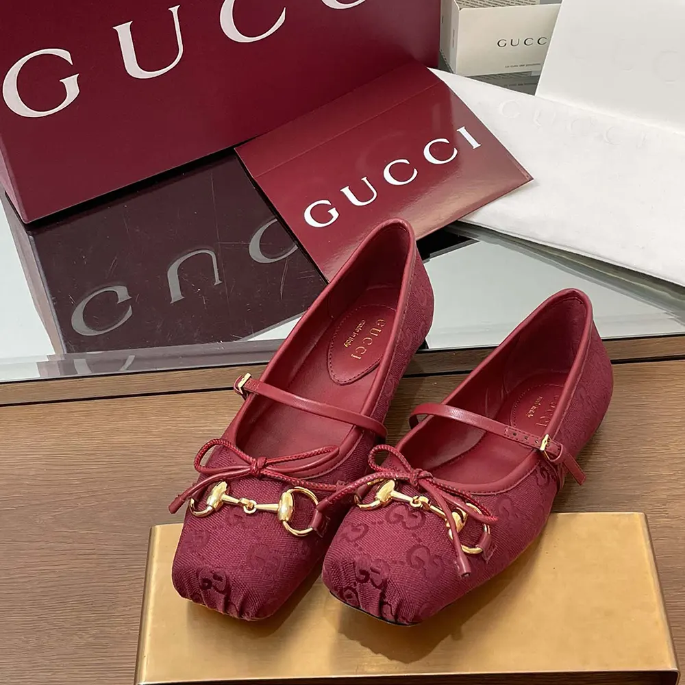 G*u*i women horsebit ballet flat-red ‎821220fad8f8546