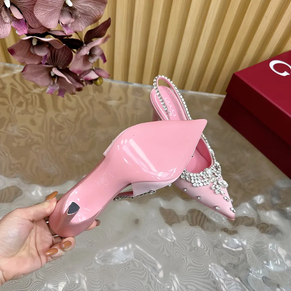 G*u*i women pump with crystals light pink satin 812192fad2v5741