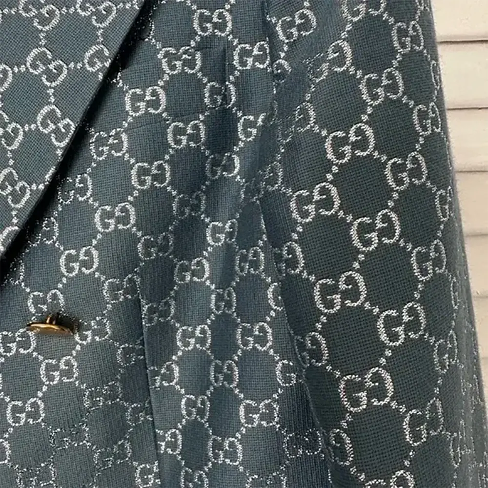 G*u*i men double breasted wool jacket with gg shadow-navy