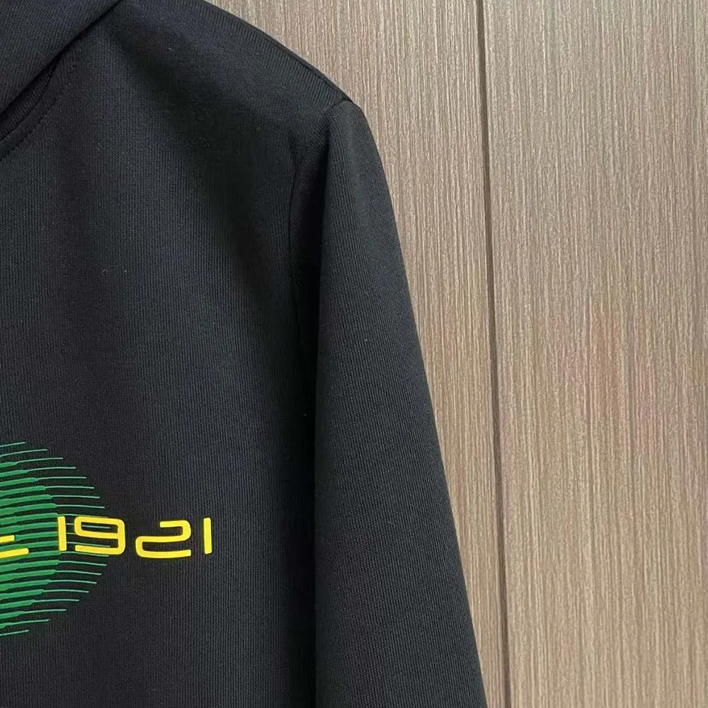 G*u*i men printed cotton jersey hooded sweatshirt-black