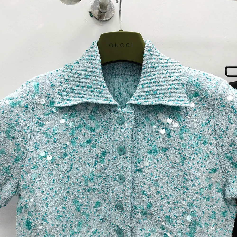 G*u*i women tweed blend polo top 798148xkd804986