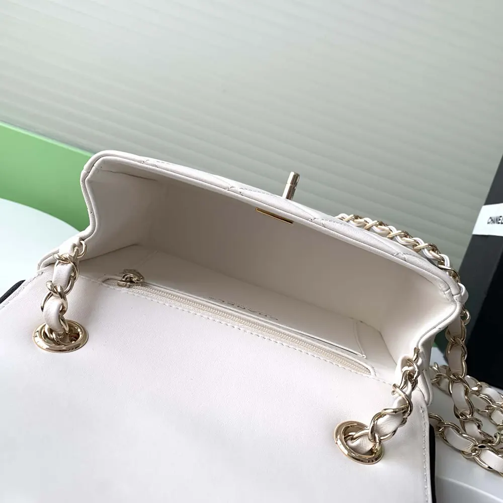 Chanel Women Mini Flap Bag Lambskin Gold Tone Metal AS5151