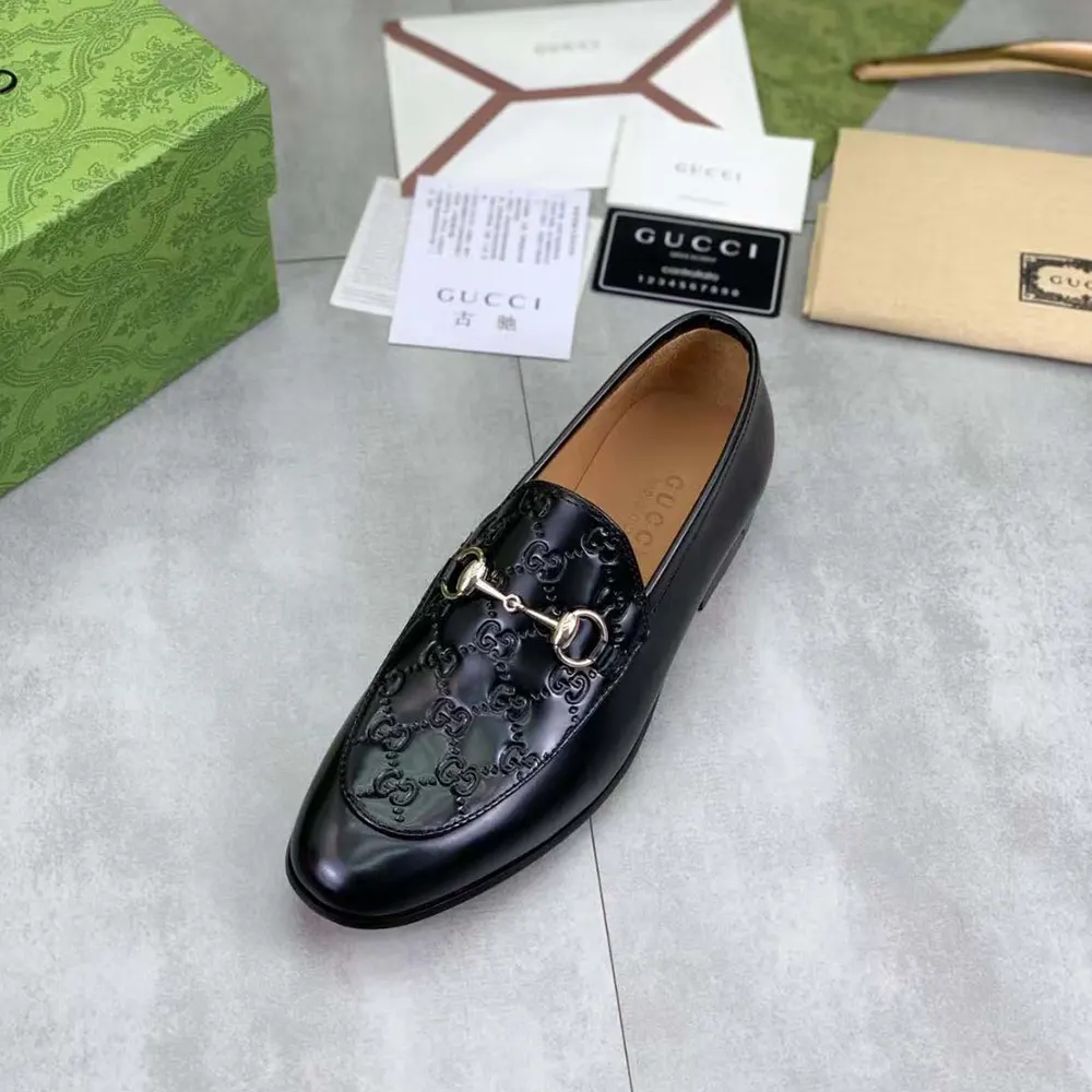 G*u*i men loafer with horsebit-black 798997aad7e1000