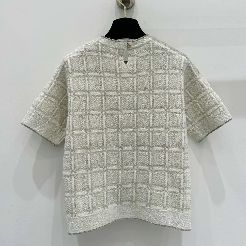 G*u*i women wool and lame check jacquard top 811552xkedi9237