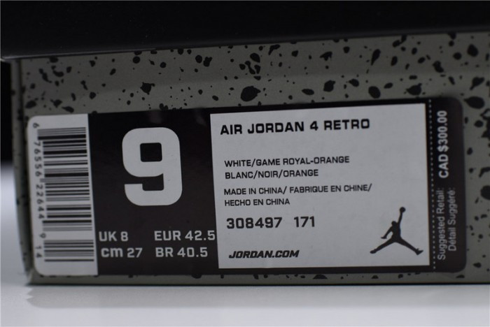 Air Jordan 4 White/Bright Crimson-Royal Blue 308497-171