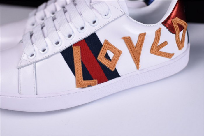 G*u*i ace embroidered low-top sneaker with loved ‎497090 dope0 9095