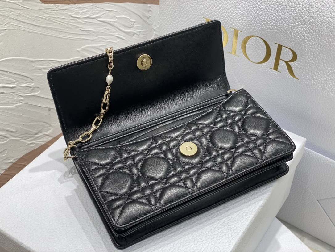 MISS D10r MINI BAG Black Cannage Lambskin S0980ONMJ_M900 21 x 11.5 x 4.5 cm