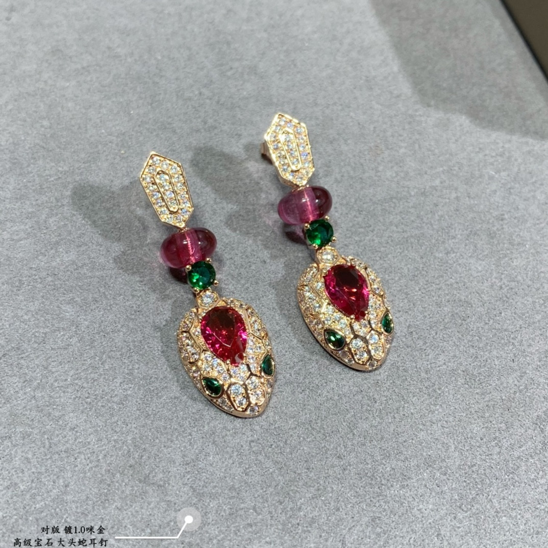 Bv1g*ai Big Head Snake Earrings