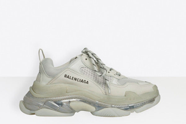UA TRIPLE S CLEAR SOLE TRAINERS GREY