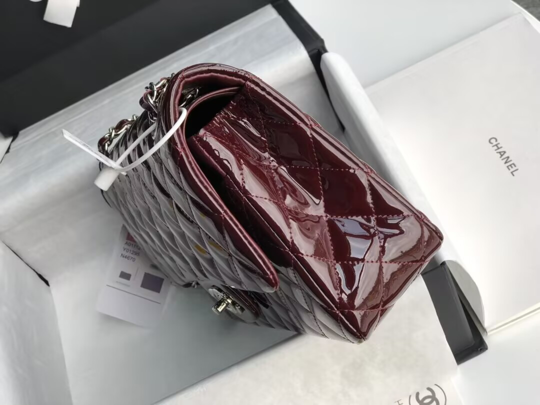 Ch**el  Classic Flap Bag Burgundy 25cm