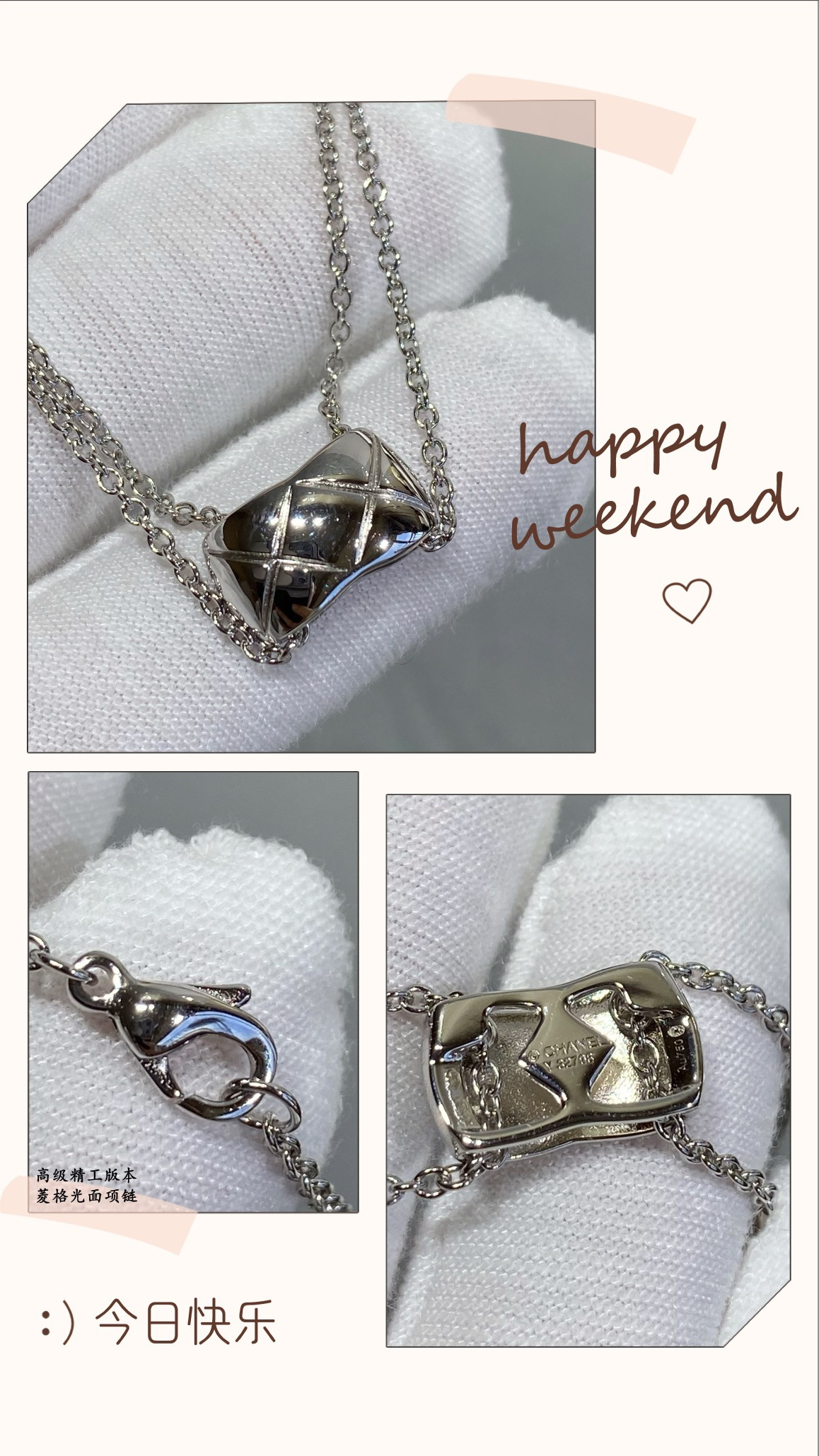 Ch**el Carved D1am0nd polished Necklace